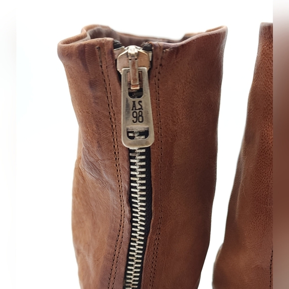 A.S. 98 IVA Leather Heeled Ankle Boots Back Zip Stitching Detail Size EU 38 - Picture 8 of 13